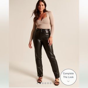 Abercrombie Curve Love Vegan Leather 90s Straight Pant - NWT Size 34 Long